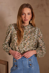 PROMESSE MINT FLORAL BLOUSE