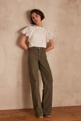 LUNA KAKI FLARED JEANS