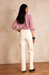LUNA CREAM FLARED JEANS