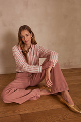 SANDY PINK FLARED JEANS