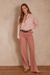 SANDY PINK FLARED JEANS
