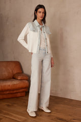 SANDY SKY BLUE FLARED JEANS