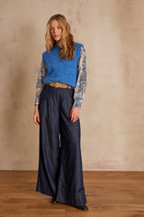 DAISY DARK BLUE WIDE-LEG JEANS