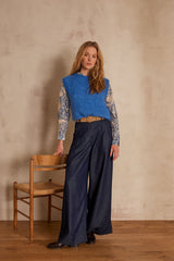 DAISY DARK BLUE WIDE-LEG JEANS