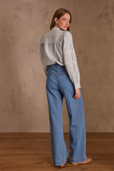 OXAN STONEWASH FLARED JEANS