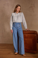 OXAN STONEWASH FLARED JEANS