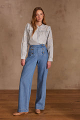 OXAN STONEWASH FLARED JEANS