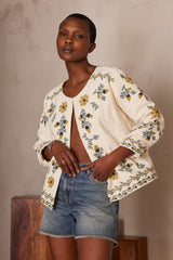CASSI FLORAL EMBROIDERED JACKET