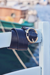 VICKY BLACK LEATHER BELT