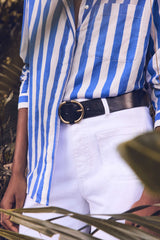 VICTOR BLACK LEATHER BELT