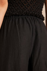 BRADLEY BLACK LINEN TROUSERS