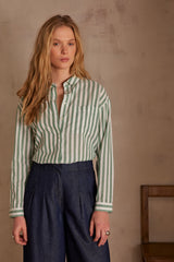 MARILOU EMERALD STRIPED SHIRT