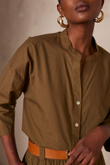 PARTIE OLIVE COTTON SHIRT