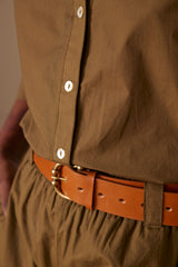 PARTIE OLIVE COTTON SHIRT