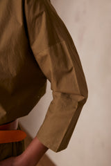 PARTIE OLIVE COTTON SHIRT