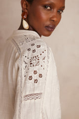 PAULINE EMBROIDERED COTTON BLOUSE