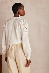 PAULINE EMBROIDERED COTTON BLOUSE