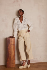 PAULINE EMBROIDERED COTTON BLOUSE