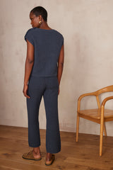 BRANDON CHARCOAL KNIT SEQUINNED TROUSERS