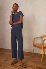 BRANDON CHARCOAL KNIT SEQUINNED TROUSERS