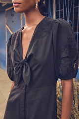 LAURENE BLACK LONG COTTON DRESS