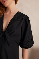 LAURENE BLACK LONG COTTON DRESS