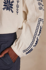 PERFECT EMBROIDERED COTTON BLOUSE