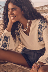 PERFECT EMBROIDERED COTTON BLOUSE