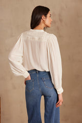 PHARA ECRU LACE BLOUSE