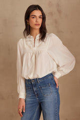 PHARA ECRU LACE BLOUSE