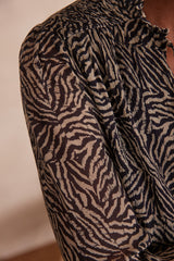 PRISCA ZEBRA PRINT BLOUSE
