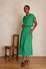 JEN GREEN MIDI SKIRT