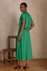 JEN GREEN MIDI SKIRT