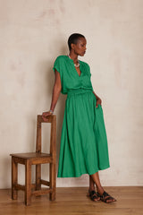 JEN GREEN MIDI SKIRT