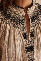 PEGASE BOHEMIAN EMBROIDERED COTTON BLOUSE