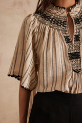 PEGASE BOHEMIAN EMBROIDERED COTTON BLOUSE