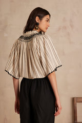 PEGASE BOHEMIAN EMBROIDERED COTTON BLOUSE