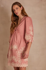 ALICE PINK EMBROIDERED DRESS