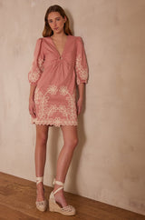 ALICE PINK EMBROIDERED DRESS