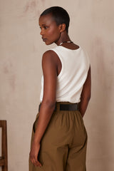 ALPHONSE WHITE COTTON TANK TOP