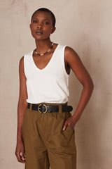 ALPHONSE WHITE COTTON TANK TOP