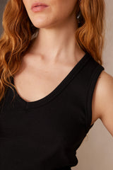 ALPHONSE BLACK COTTON TANK TOP