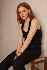 ALPHONSE BLACK COTTON TANK TOP