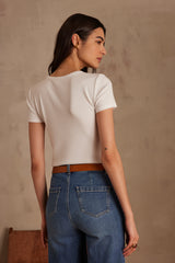 ADAM WHITE COTTON T-SHIRT