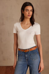 ADAM WHITE COTTON T-SHIRT