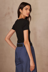 ADAM BLACK COTTON T-SHIRT