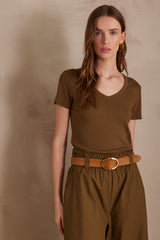 ADAM OLIVE COTTON T-SHIRT