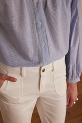 PROVIDENCE SKY BLUE EMBROIDERED COTTON BLOUSE