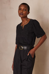 ARTY BLACK COTTON T-SHIRT