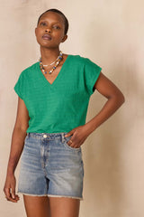 AARON GREEN OPENWORK T-SHIRT